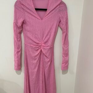 NWOT Rotate Baby Pink Swirl Maxi Dress - Size